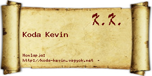 Koda Kevin névjegykártya